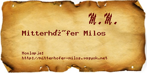 Mitterhöfer Milos névjegykártya